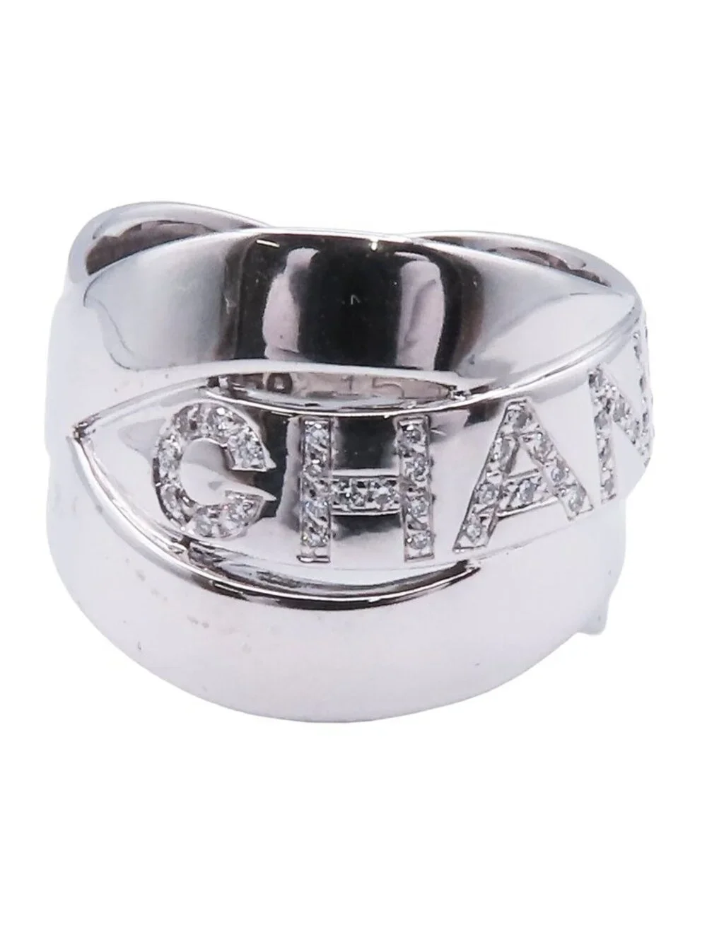Chanel Boldic White Gold 18K Diamond Ribbon Ring